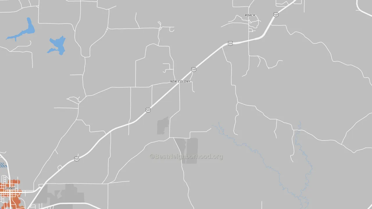 Bike Grade map of New Colony, TX