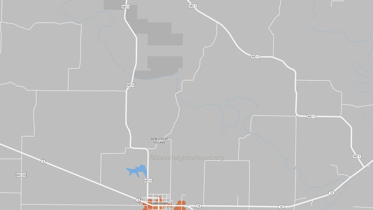 Bike Grade map of New Court Village, MO