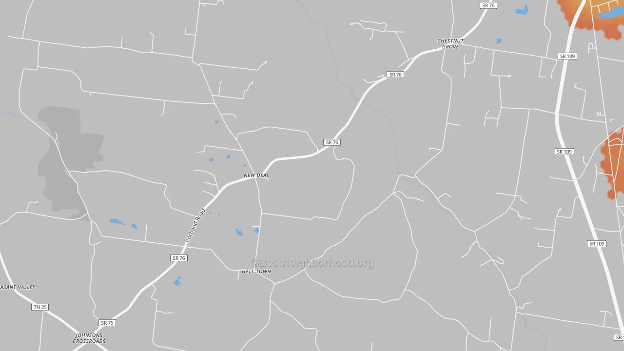 Bike Grade map of New Deal, TN
