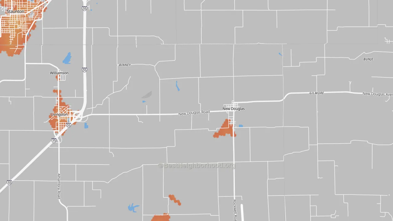 Bike Grade map of New Douglas, IL