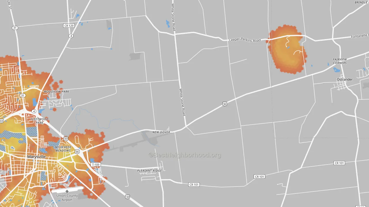 Bike Grade map of New Dover, OH