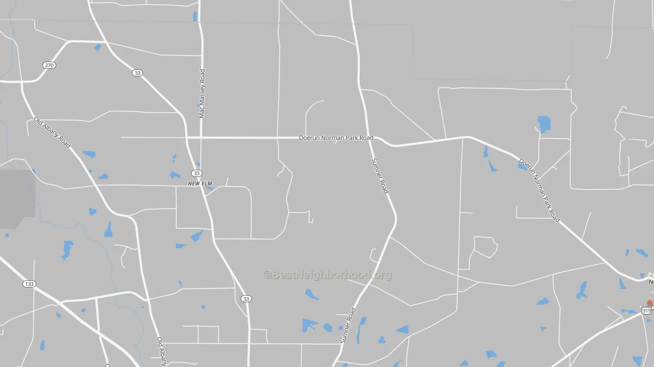 Bike Grade map of New Elm, GA
