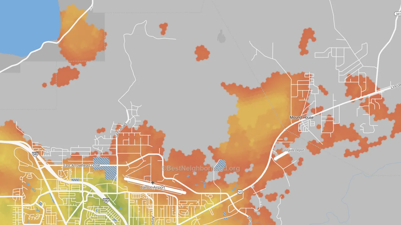 Bike Grade map of New Empire, NV