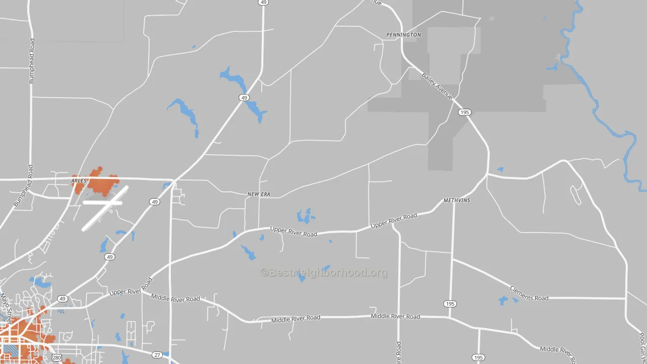 Bike Grade map of New Era, GA