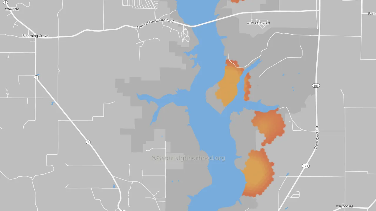 Bike Grade map of New Fairfield, IN