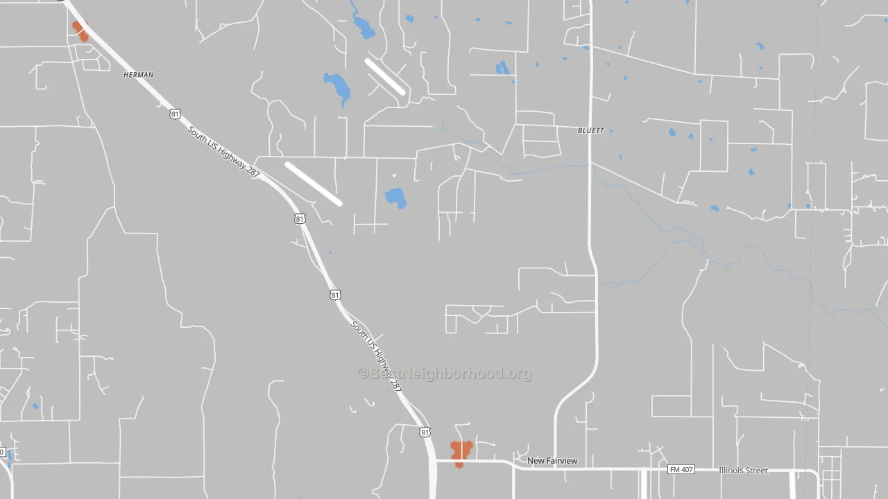 Bike Grade map of New Fairview, TX