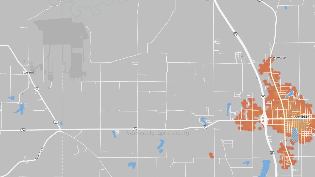 Bike Grade map of New Frankfort, IN