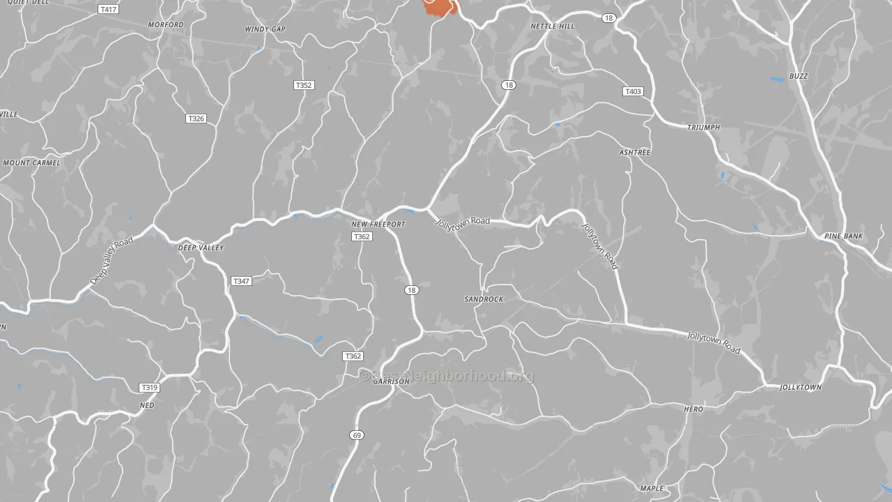 Bike Grade map of New Freeport, PA