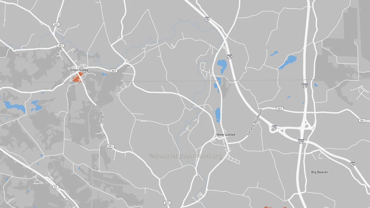 Bike Grade map of New Galilee, PA
