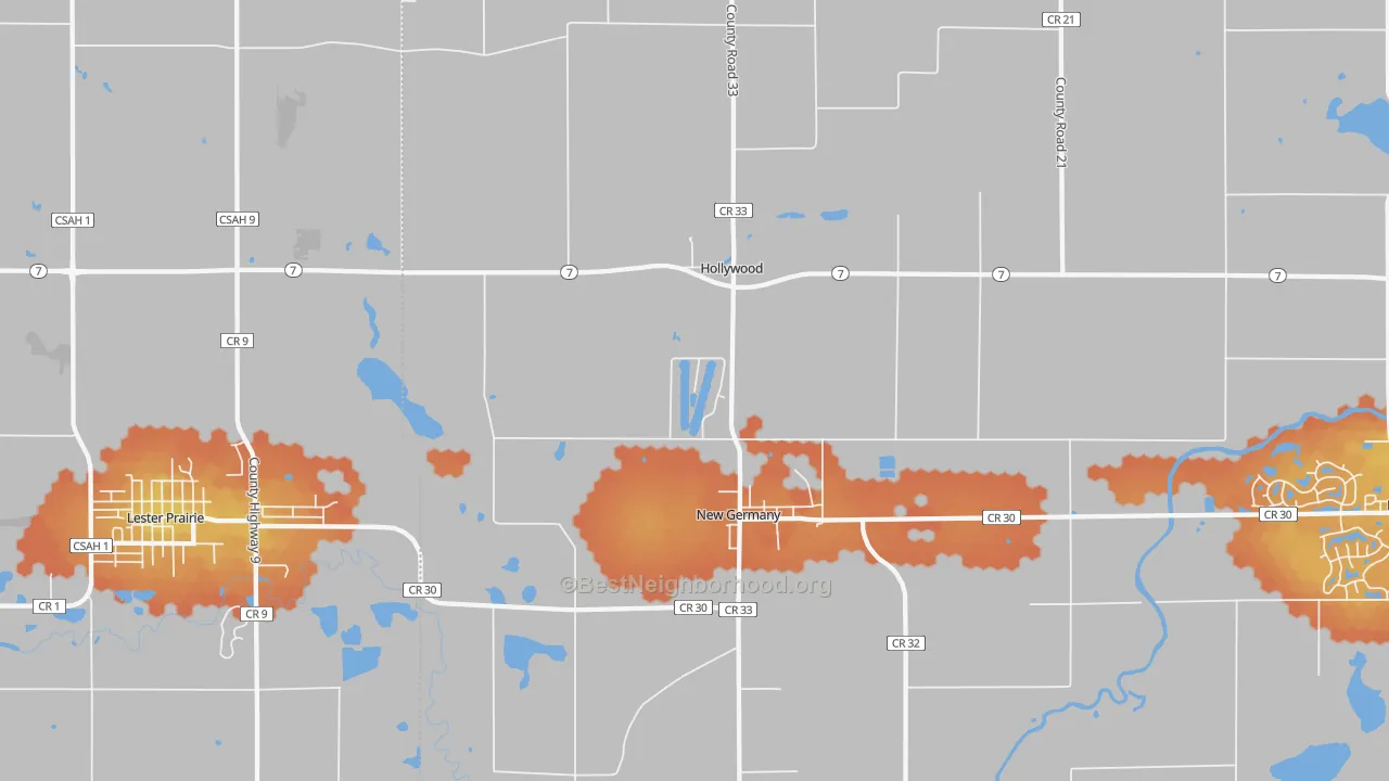 Bike Grade map of New Germany, MN