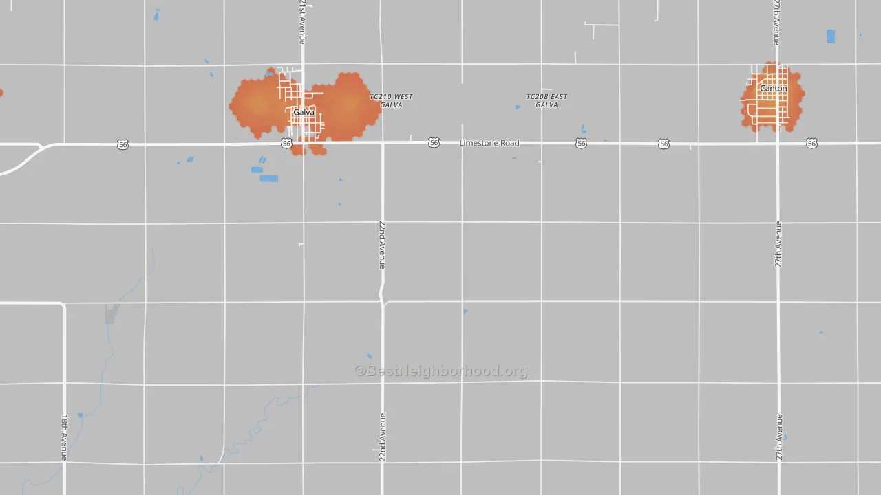 Bike Grade map of New Gottland, KS