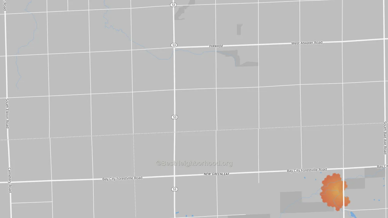 Bike Grade map of New Greenleaf, MI