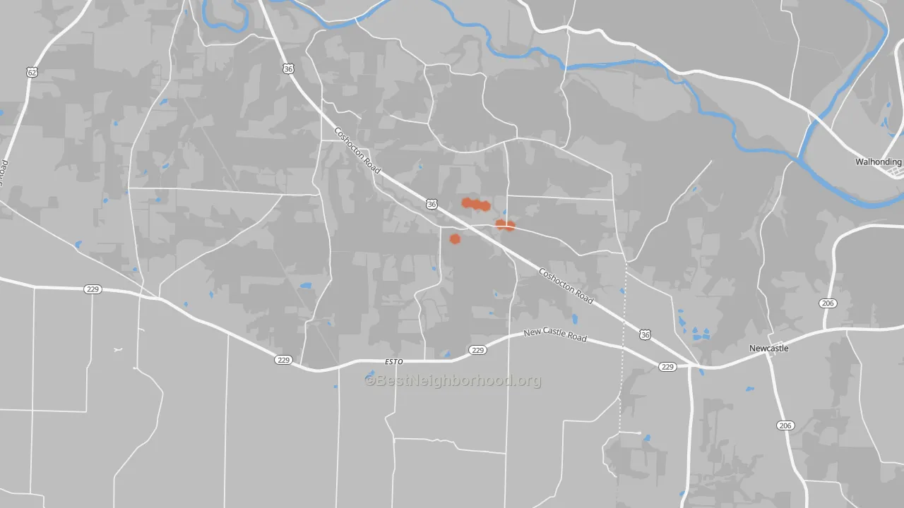 Bike Grade map of New Guilford, OH