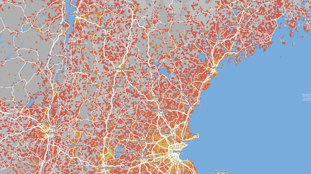 Bike Grade map of New Hampshire