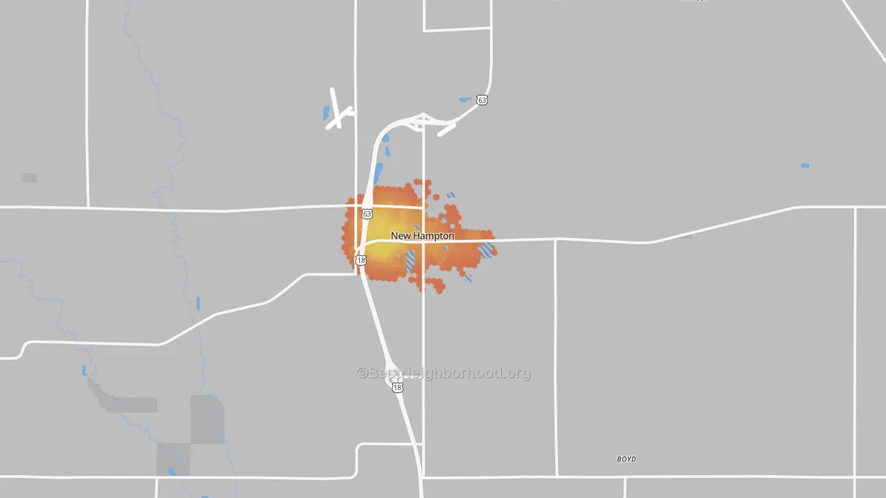 Bike Grade map of New Hampton, IA