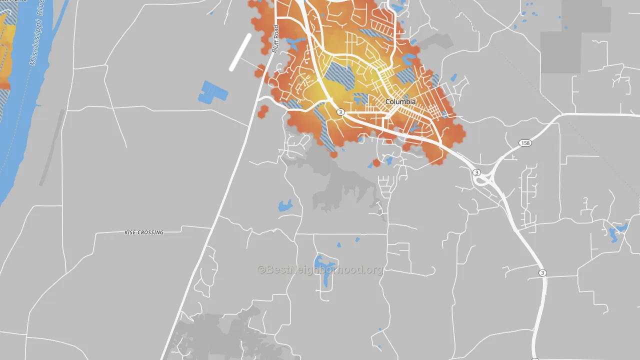 Bike Grade map of New Hanover, IL