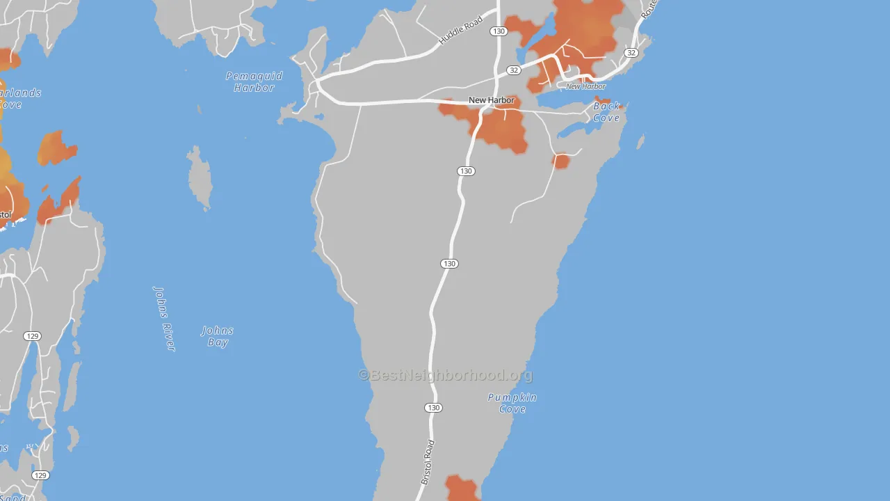 Bike Grade map of New Harbor, ME