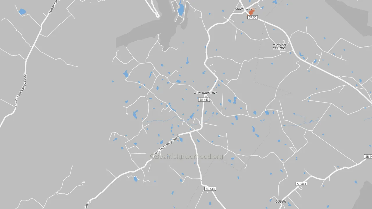 Bike Grade map of New Harmony, TN