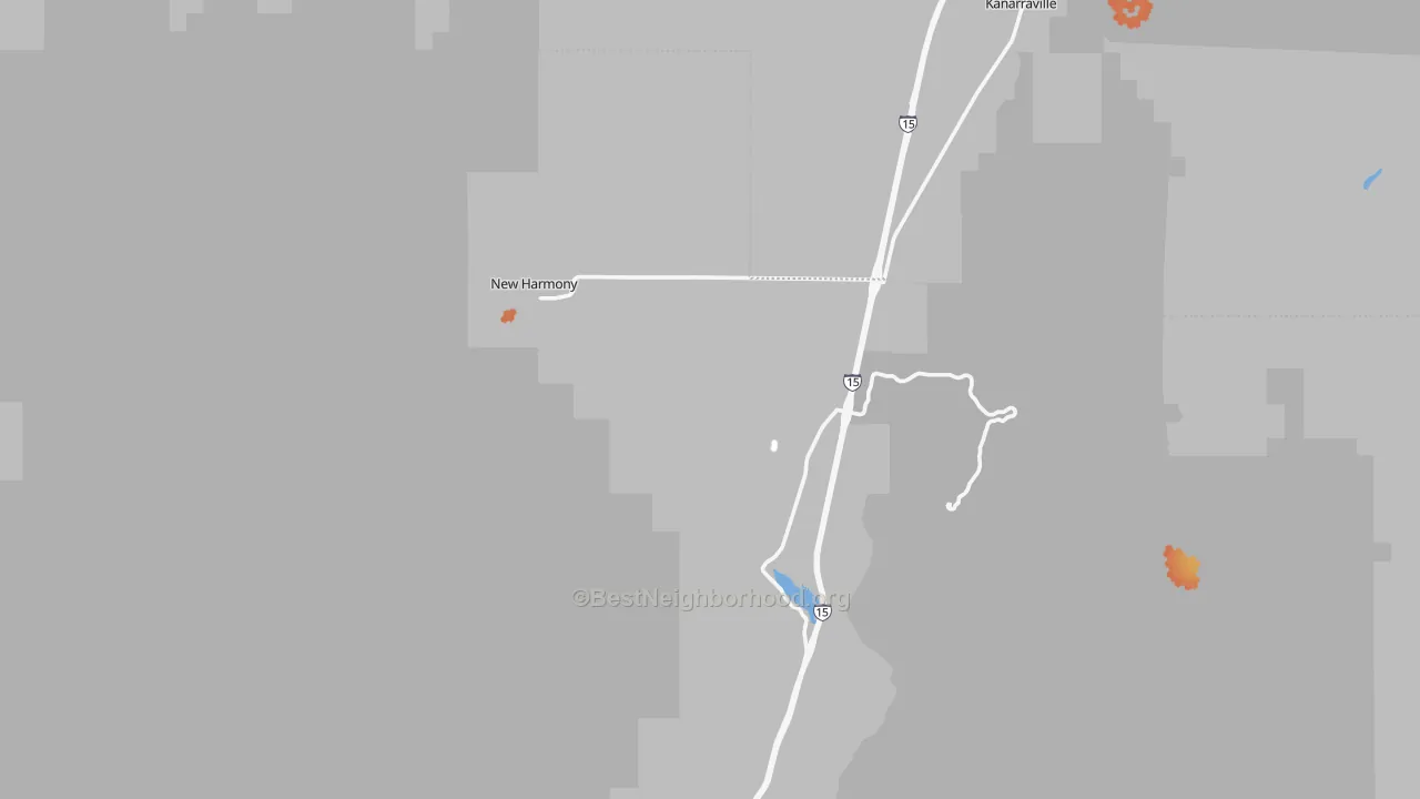 Bike Grade map of New Harmony, UT