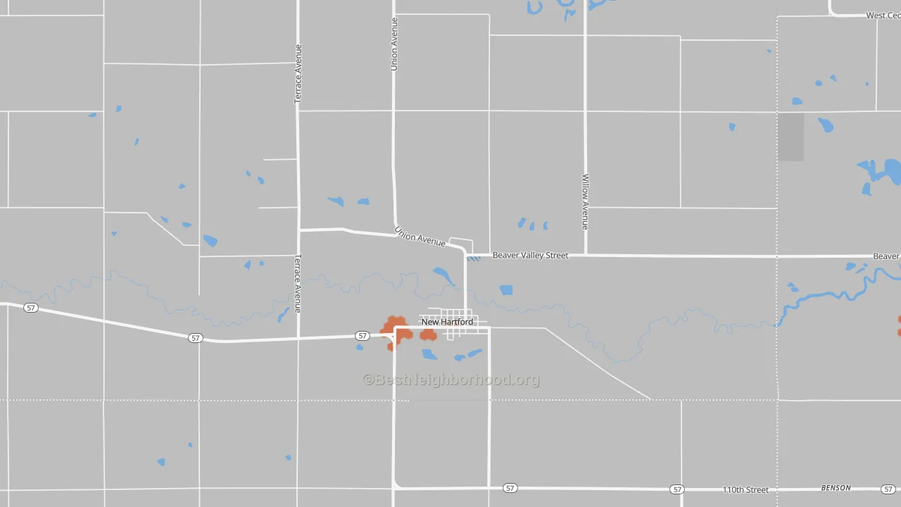 Bike Grade map of New Hartford, IA