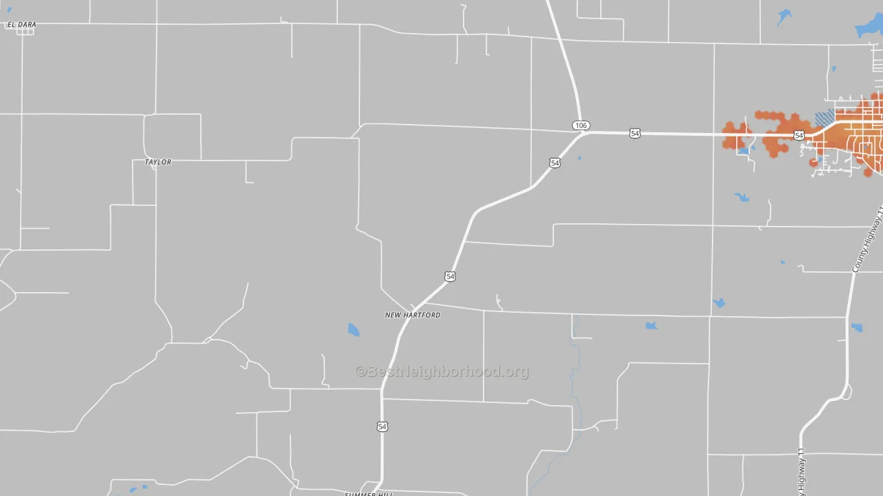 Bike Grade map of New Hartford, IL