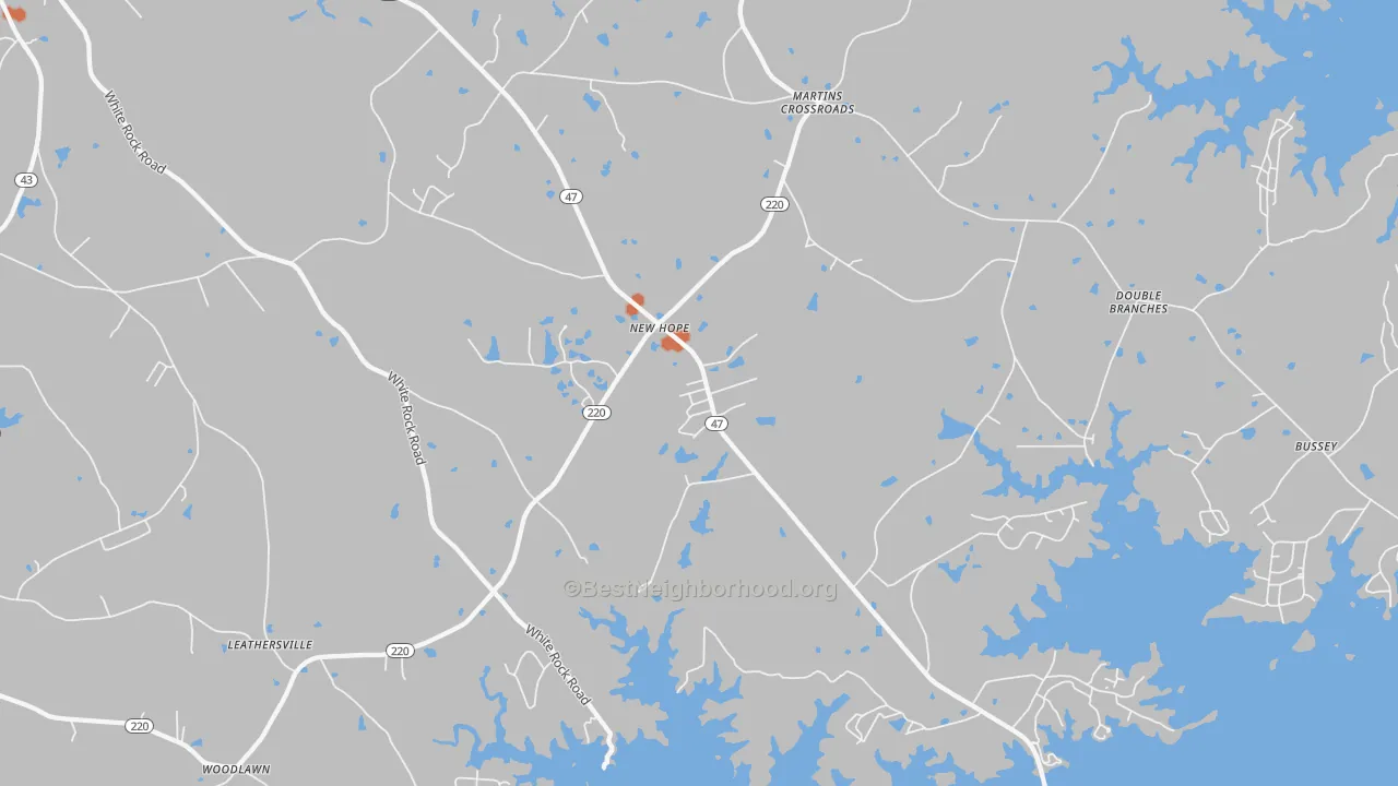 Bike Grade map of New Hope, GA
