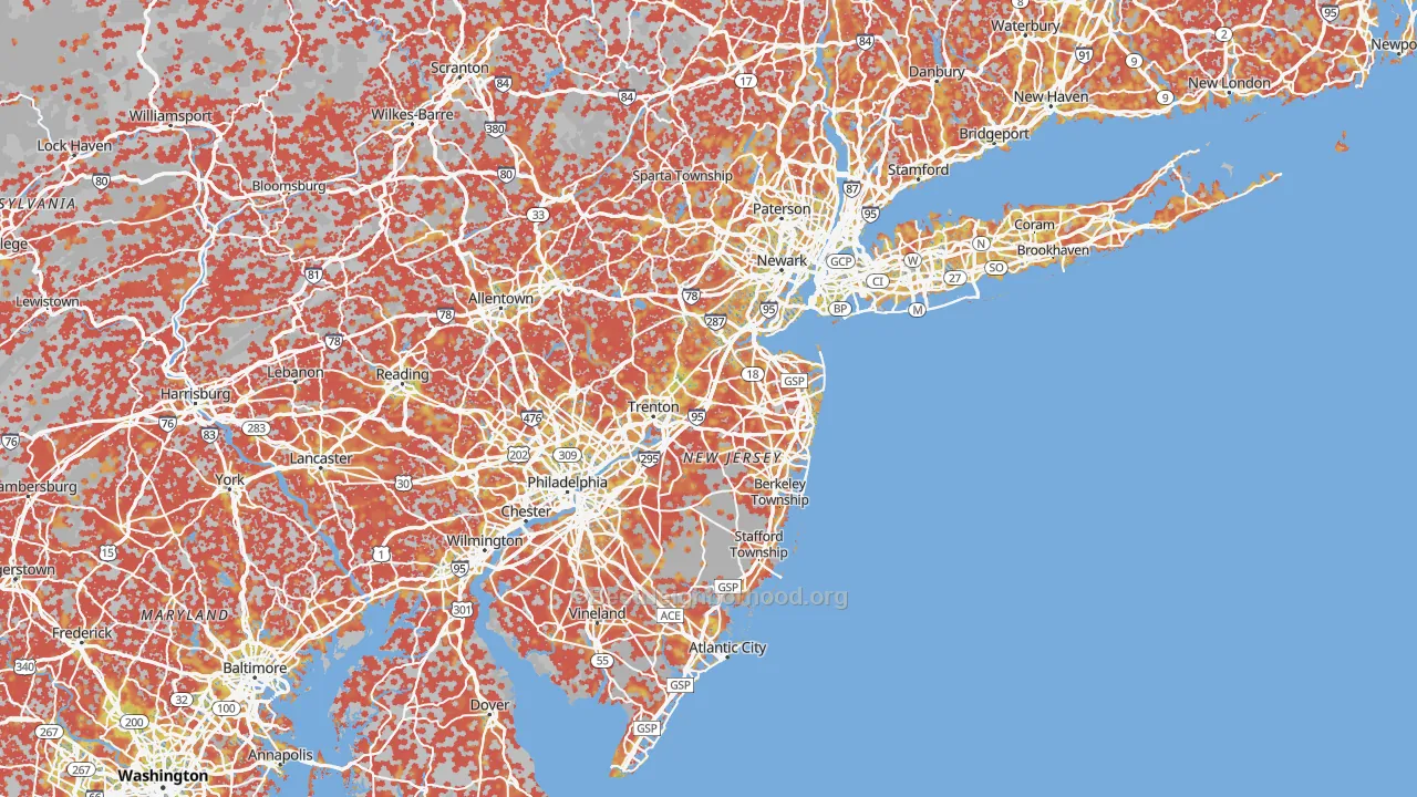Bike Grade map of New Jersey