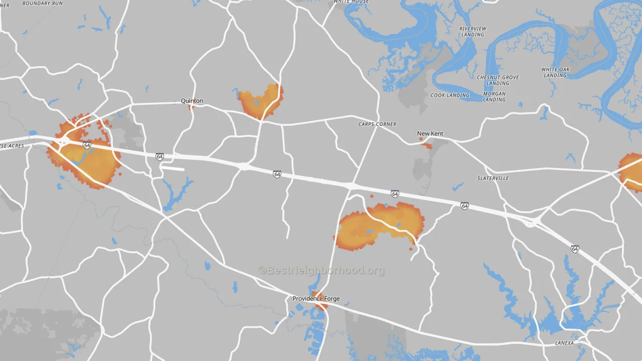 Bike Grade map of New Kent County, VA