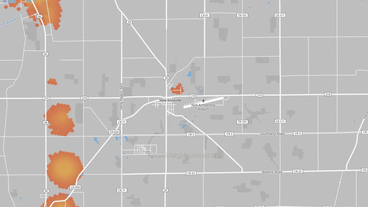 Bike Grade map of New Knoxville, OH