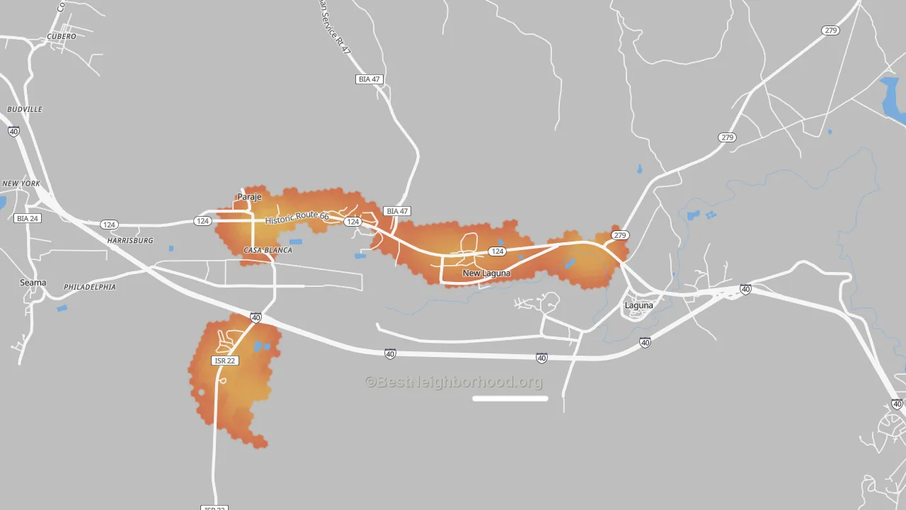 Bike Grade map of New Laguna, NM