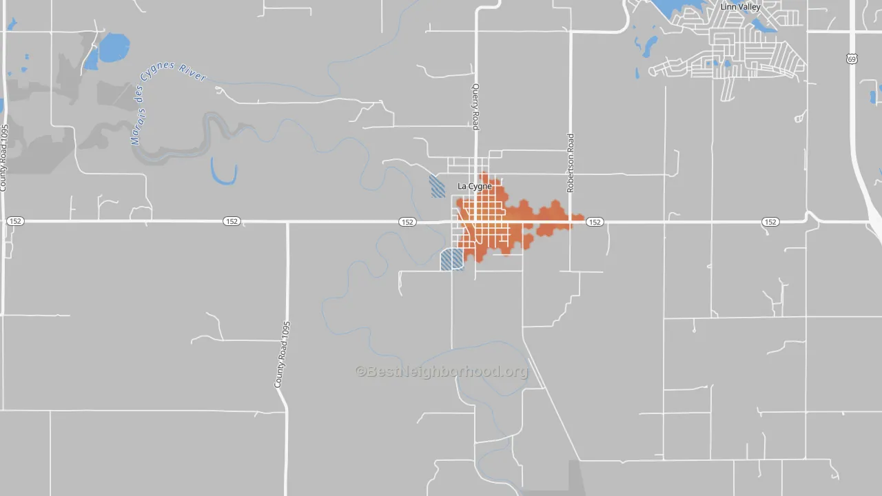 Bike Grade map of New Lancaster, KS