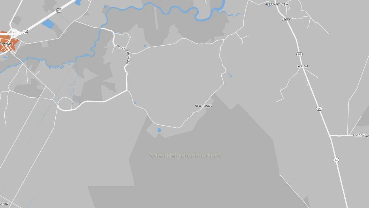 Bike Grade map of New Lands, NC