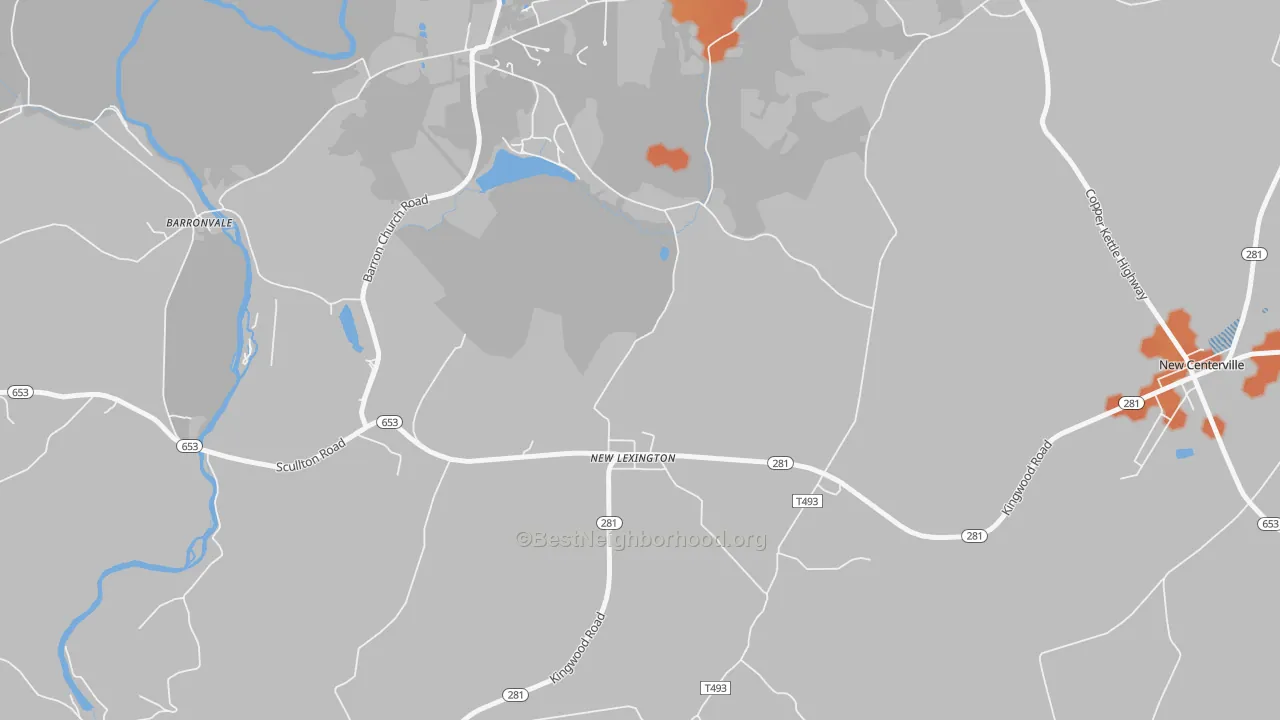 Bike Grade map of New Lexington, PA