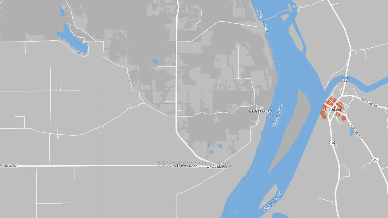 Bike Grade map of New Liberty, IL