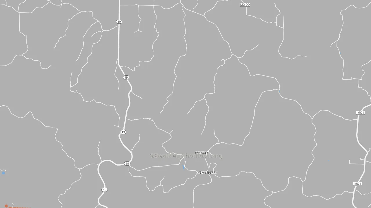 Bike Grade map of New Liberty, MO