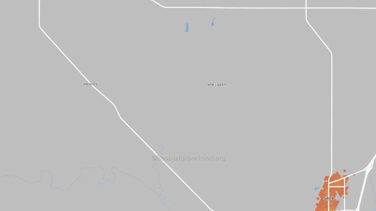 Bike Grade map of New Liberty, OK