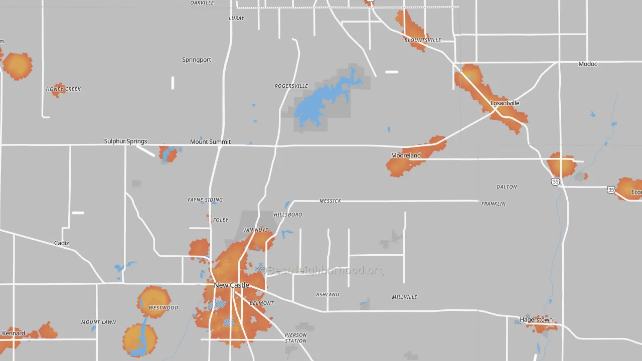 Bike Grade map of New Lisbon, IN