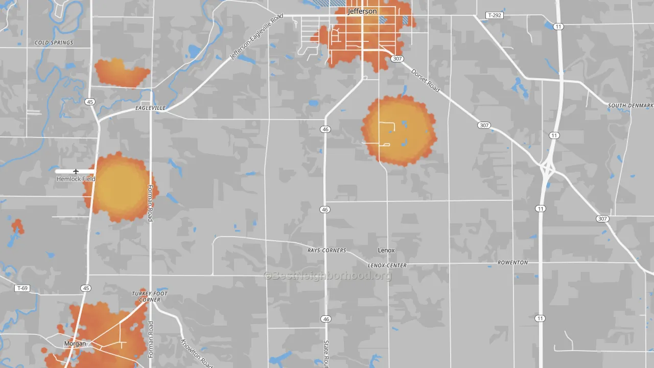 Bike Grade map of New Lyme, OH