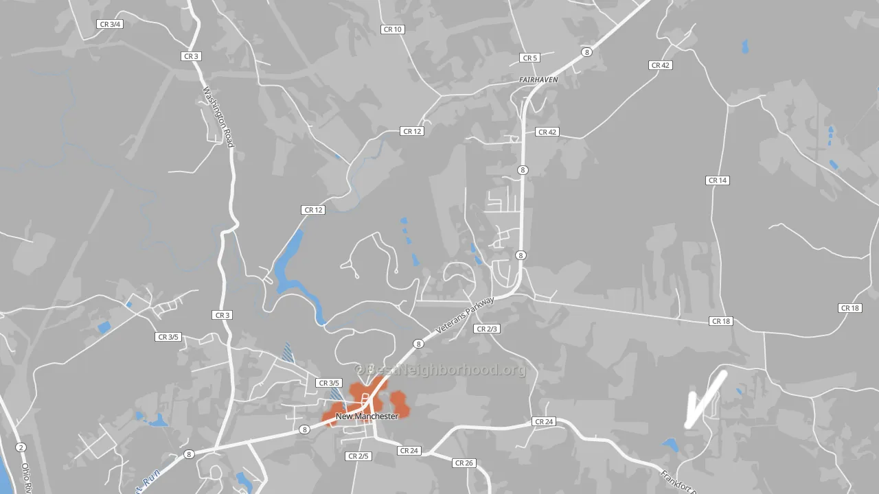Bike Grade map of New Manchester, WV