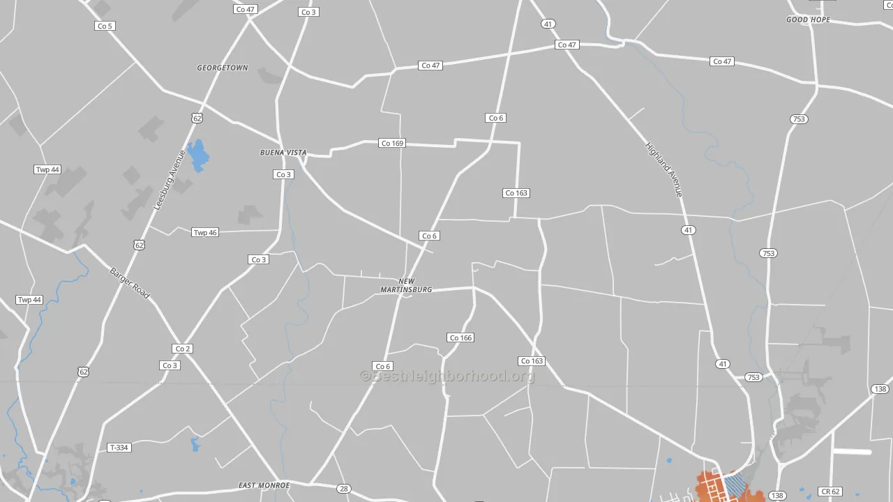 Bike Grade map of New Martinsburg, OH