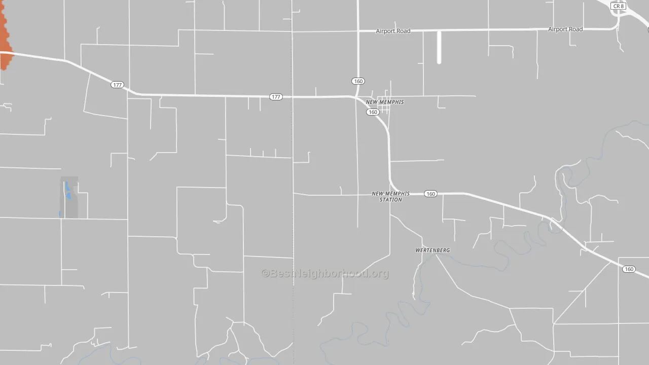 Bike Grade map of New Memphis, IL