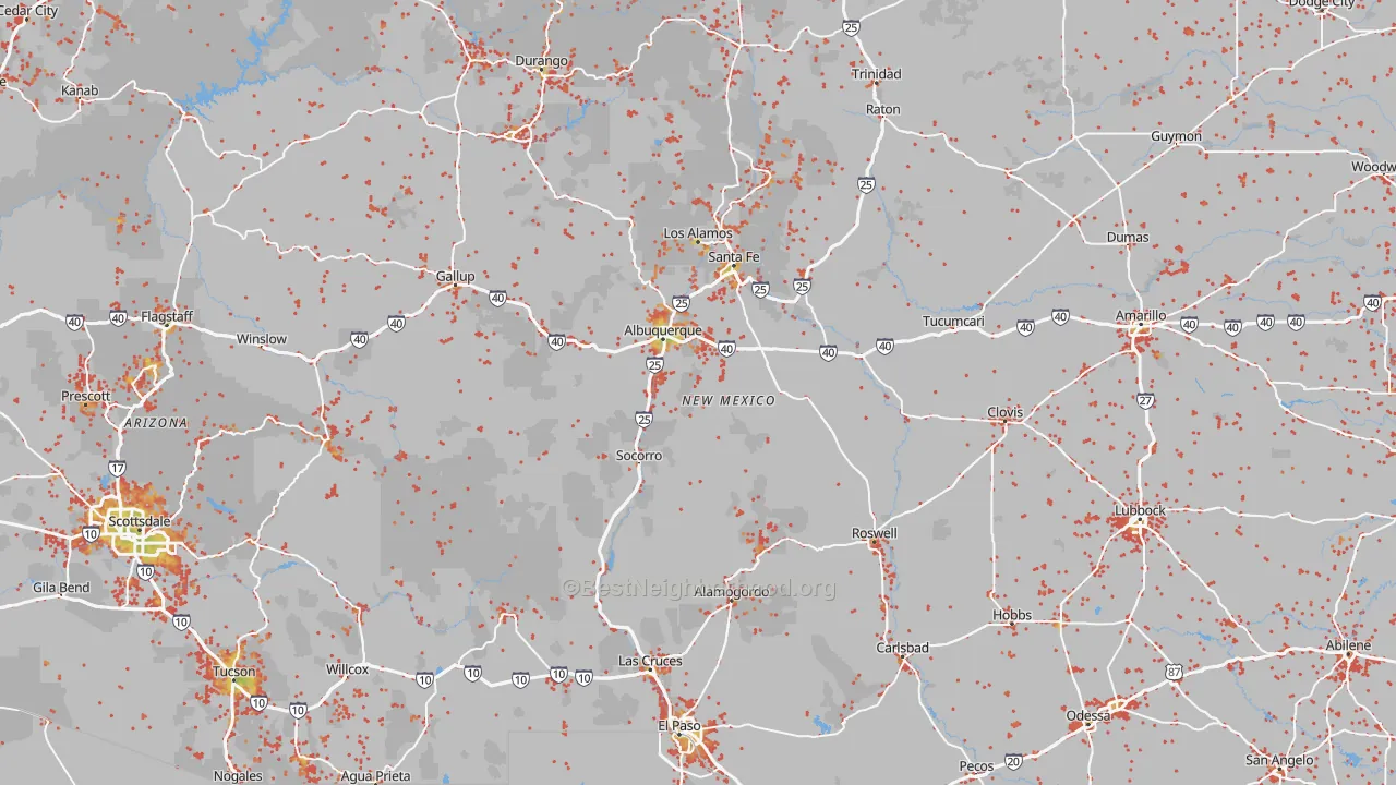 Bike Grade map of New Mexico