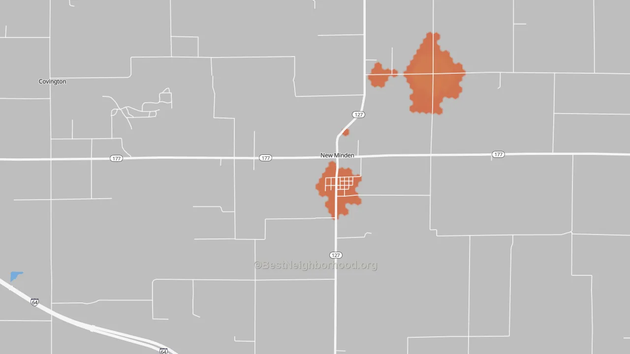 Bike Grade map of New Minden, IL