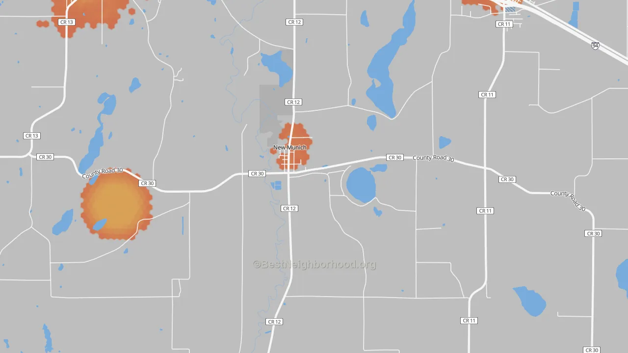 Bike Grade map of New Munich, MN