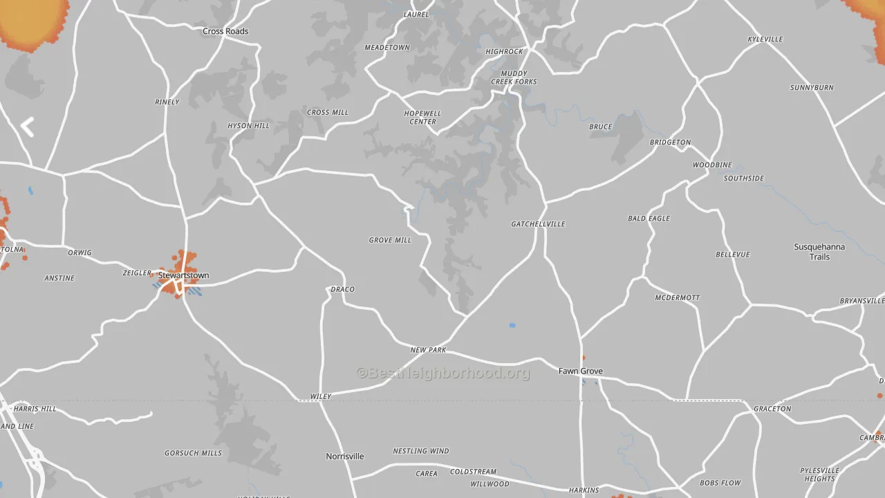 Bike Grade map of New Park, PA