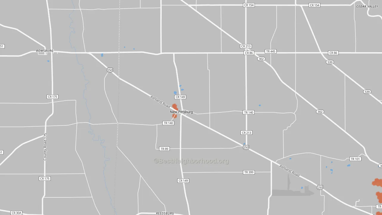 Bike Grade map of New Pittsburg, OH