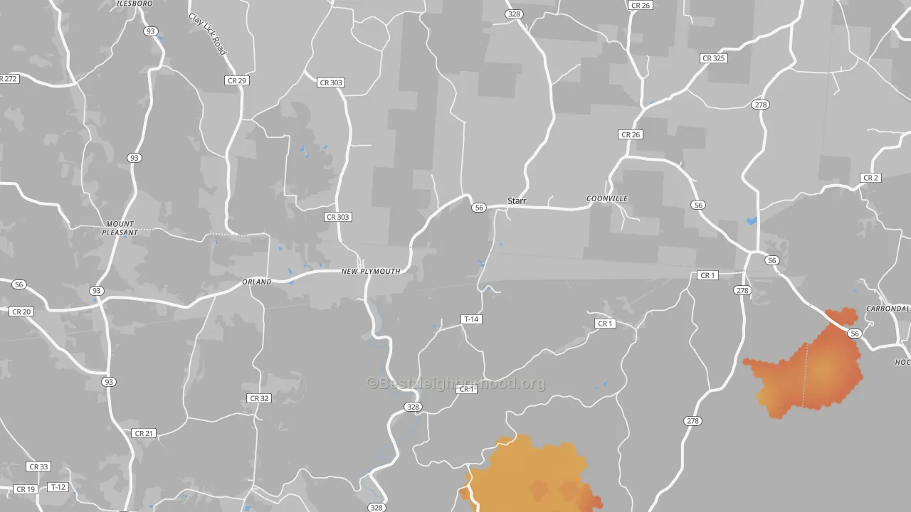 Bike Grade map of New Plymouth, OH