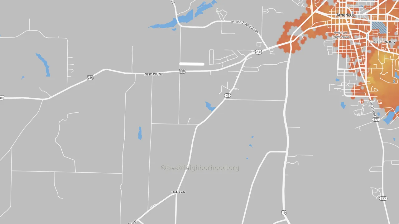 Bike Grade map of New Point, GA