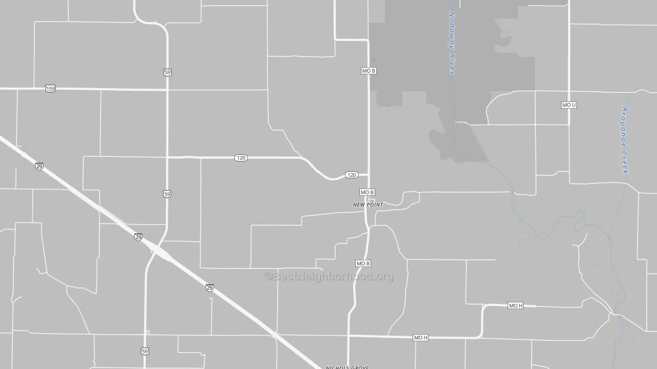 Bike Grade map of New Point, MO