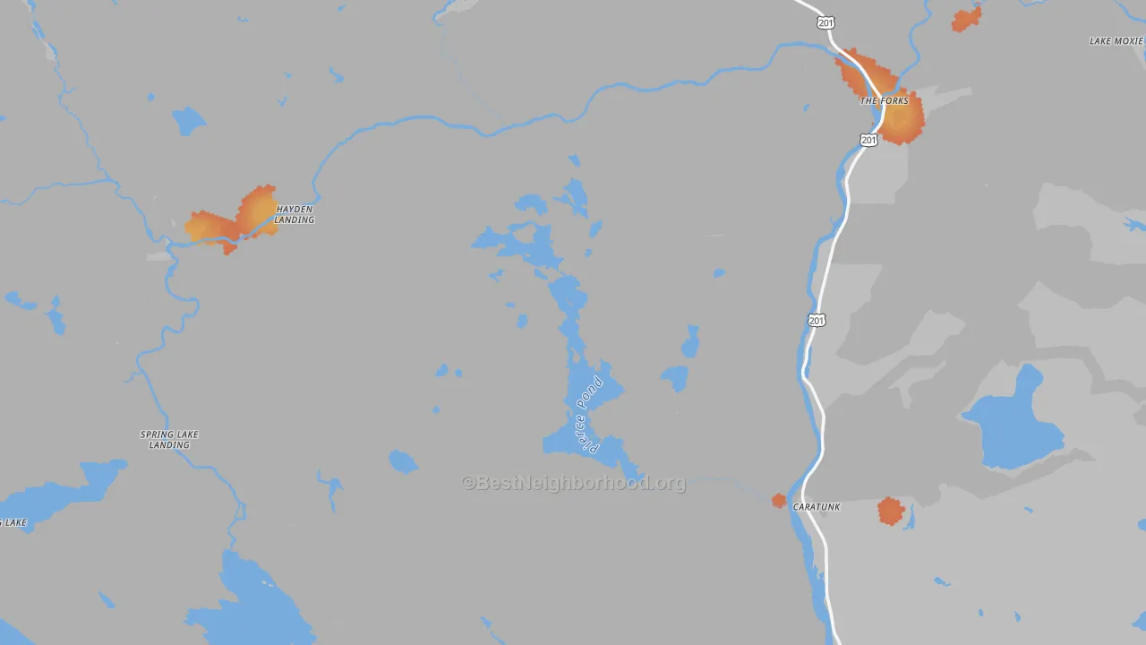 Bike Grade map of New Portland, ME